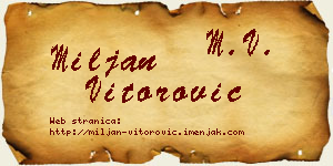 Miljan Vitorović vizit kartica